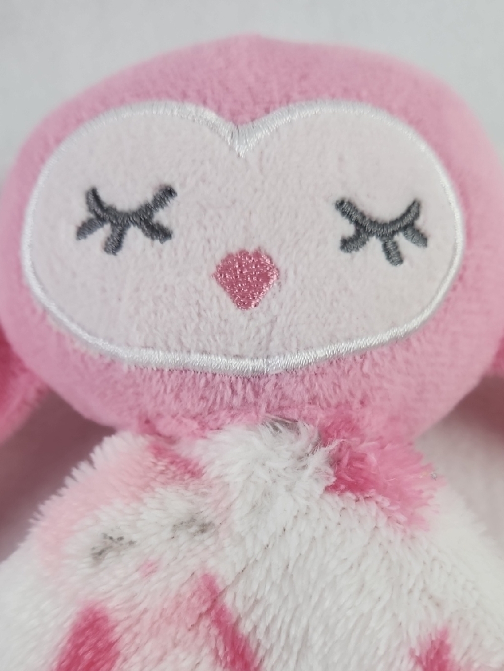 Plush Pink Owl Security Lovey Minky Blanket - Soft Snuggle Toy - Picture 2 of 7